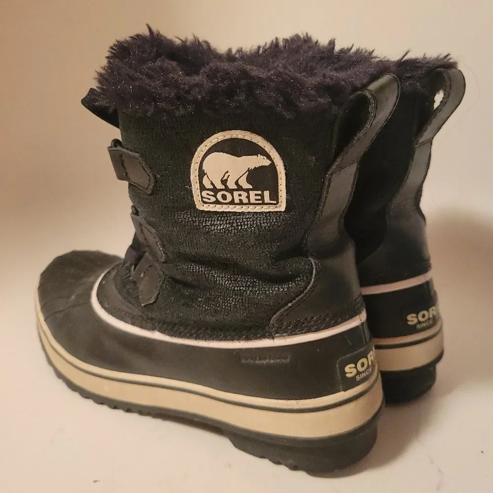 Sorel Tivoli Mid Black Leather Waterproof Boots - Picture 8 of 15